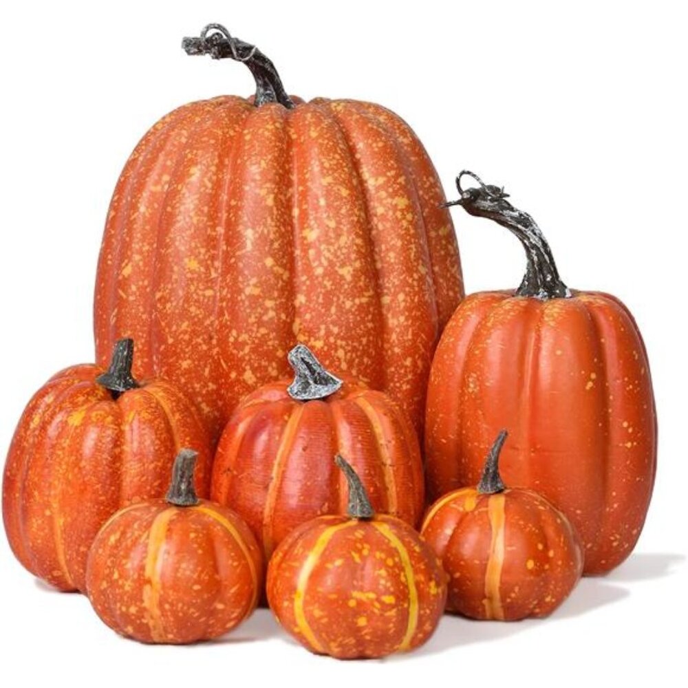 DearHouse 7Pcs Thanksgiving Artificial Pumpkin Home Decoration Sets, Artificial
